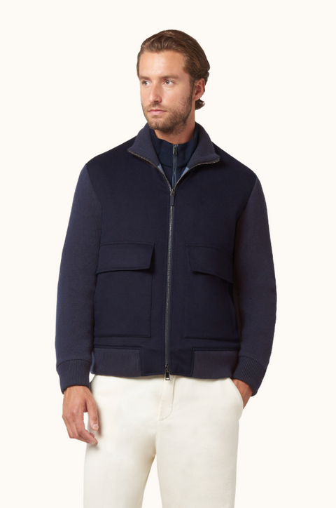 Blouson in lana e cashmere "Aliseo" Paul & Shark blu navy