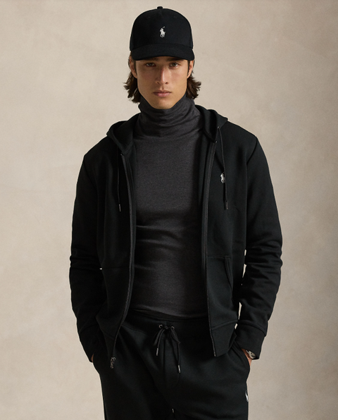 Felpa con cappuccio e zip integrale in doppia maglia Polo Ralph Lauren