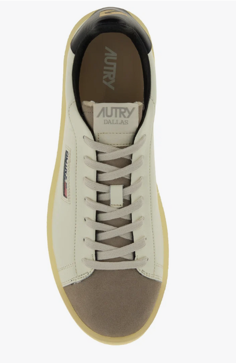 Sneakers Dallas Low in Pelle Bianca e Suede Uomo