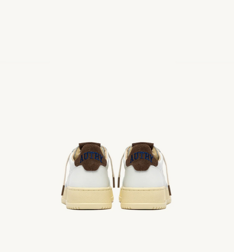 Sneakers Medalist Low – Pelle bianca e suede Chocolate Chip