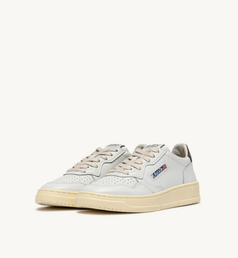 Sneakers Medalist Low – Pelle bianca e Chocolate