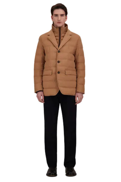 Piumino blazer cammello