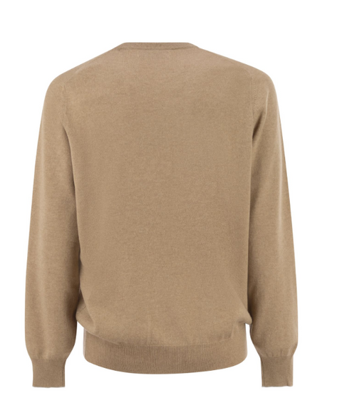 Maglia Girocollo in Cashmere - Camel