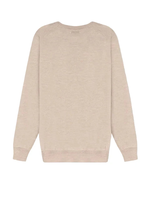 Maglia Leggera in Cashmere e Seta - Camel Chiaro + Nebbia