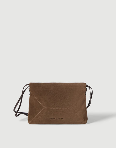 Brunello Cucinelli Borsa a Tracolla in Camoscio - Caramello