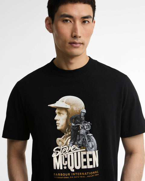 Barbour SMQ Rainey Graphic T-Shirt uomo nera - dettaglio