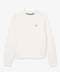 Lacoste Felpa girocollo bianca relaxed fit donna