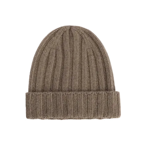 Cappello a Coste in Cashmere - Taupe