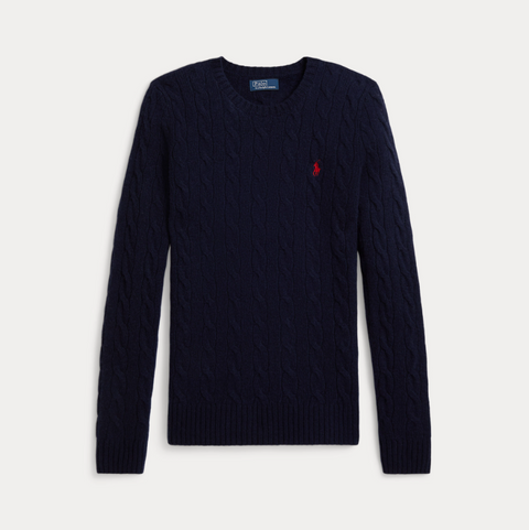 Maglione girocollo in lana e cashmere a trecce Polo Ralph Lauren