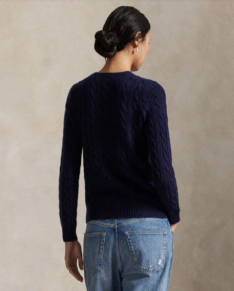 Maglione girocollo in lana e cashmere a trecce Polo Ralph Lauren