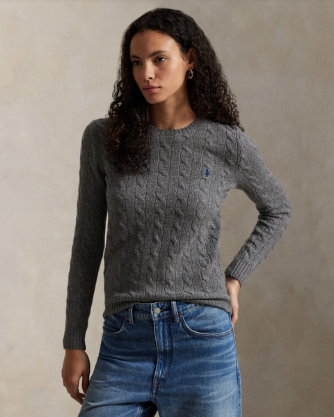 Maglione girocollo in lana e cashmere a trecce Polo Ralph Lauren