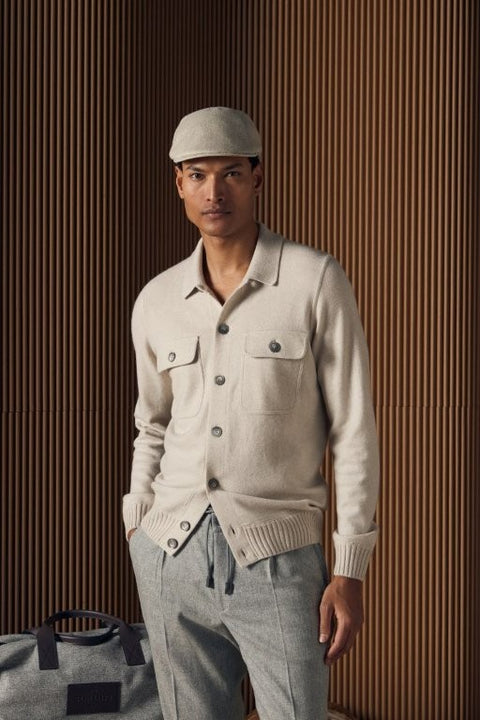 Gran Sasso Cardigan in Puro Cashmere - Beige