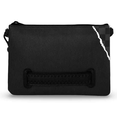 Sprayground Pochette Center Rip Revealing Gray Check - vista 2
