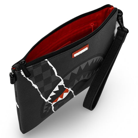Sprayground Pochette Center Rip Revealing Gray Check - vista 3