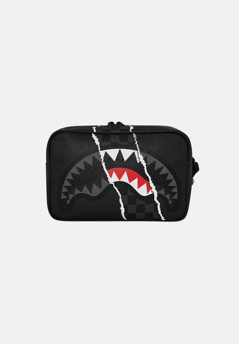 Sprayground Beauty Case Center Rip Gray Check - vista 2