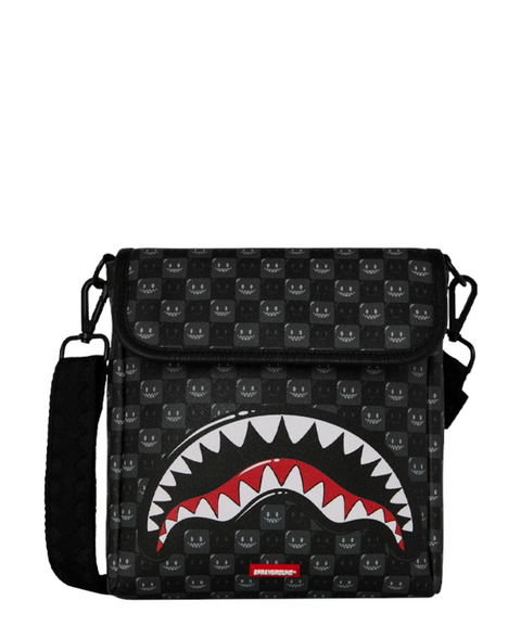 Sprayground Borsa Messenger Sharks In Paris Black Check - vista 1