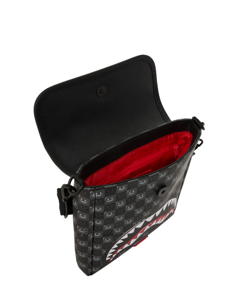 Sprayground Borsa Messenger Sharks In Paris Black Check - vista 3