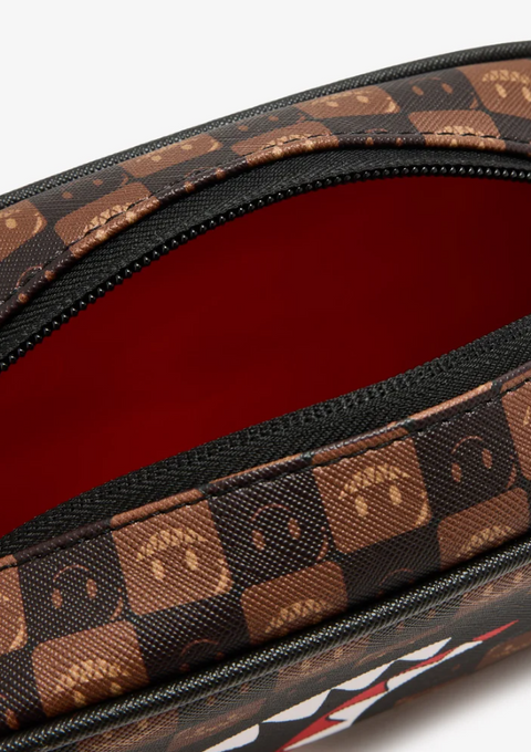 Sprayground Astuccio Sharks In Paris WTF Bubble Brown Check - vista 4