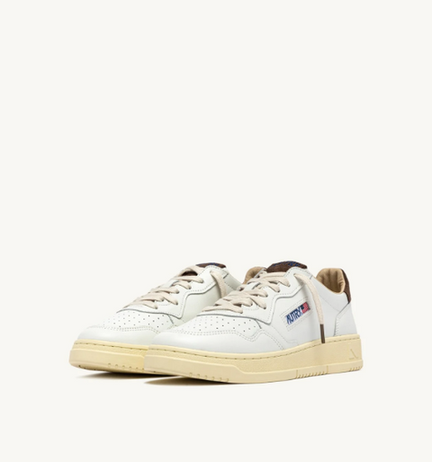 Sneakers Medalist Low – Pelle bianca e suede Chocolate Chip