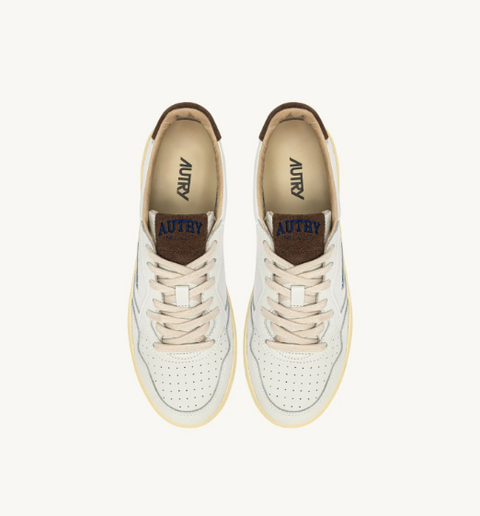 Sneakers Medalist Low – Pelle bianca e suede Chocolate Chip
