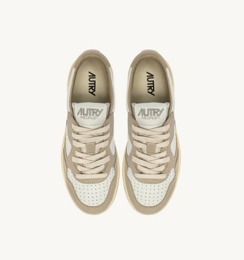 Sneakers Medalist Low – Bicolor in pelle bianca e Feather Gray