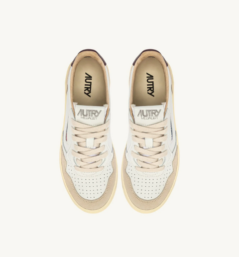 Sneakers Medalist Low – Suede e pelle bianca e Fig