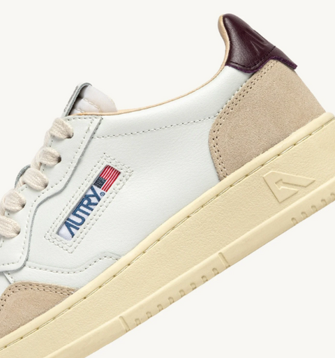 Sneakers Medalist Low – Suede e pelle bianca e Fig
