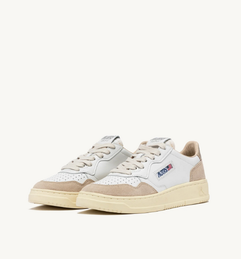 Sneakers Medalist Low – Pelle e suede bianca e oro