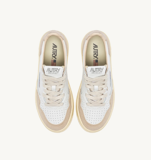 Sneakers Medalist Low – Pelle e suede bianca e oro