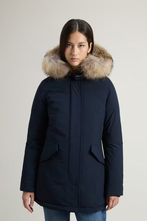 Woolrich Luxury Arctic Raccoon Parka - Melton Blue
