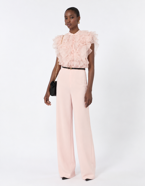 Max Mara Pianoforte Camicia in Organza di Pura Seta - Blush