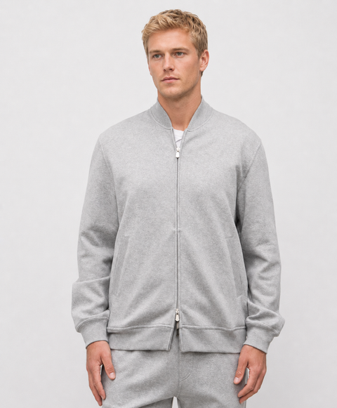 Giacca Sportiva in Cotone, Cashmere e Seta - Grigio Perla
