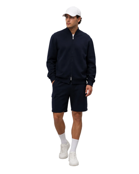 Giacca Sportiva in Cotone, Cashmere e Seta - Cobalto
