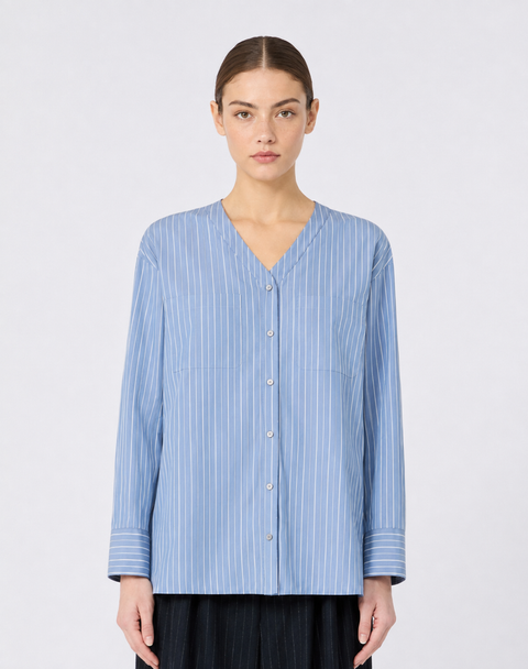 'S Max Mara Camicia a Righe - Riga Azzurro
