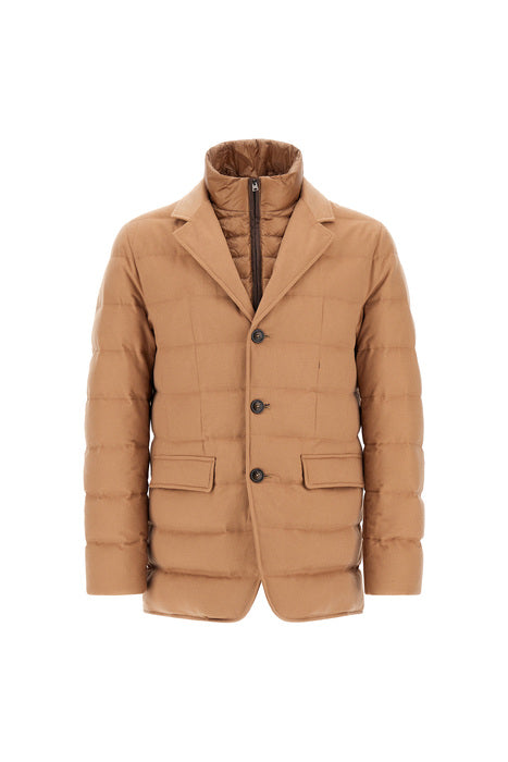 Piumino blazer cammello