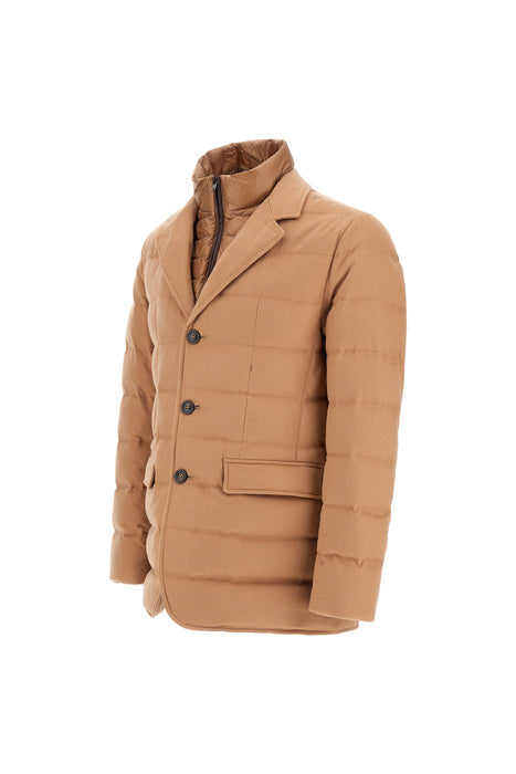 Piumino blazer cammello