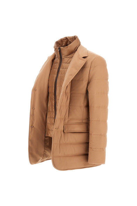Piumino blazer cammello
