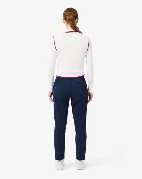 Lacoste Pantaloni stretch blu navy donna