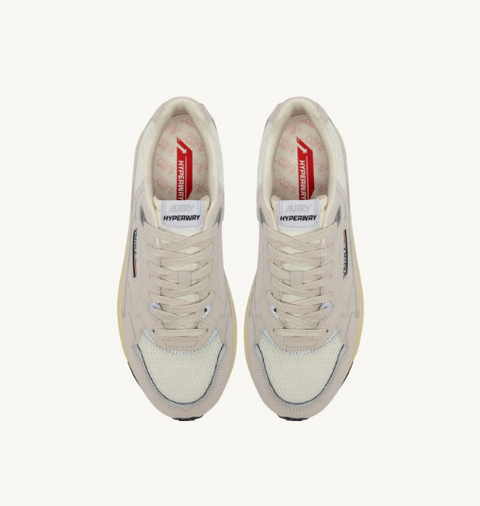 Sneakers Hyperway – Mesh e suede bianco e argento