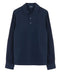 Polo manica lunga in jersey stretch blu navy