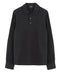Polo manica lunga in jersey stretch nera