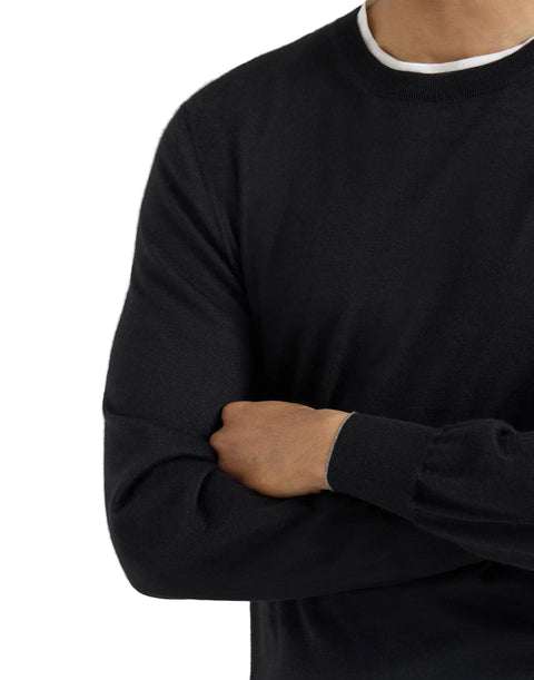 Maglia Leggera in Cashmere e Seta - Nero