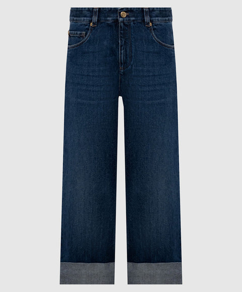 Brunello Cucinelli Pantaloni in Denim Iconic Dark Blue