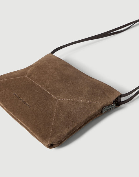 Brunello Cucinelli Borsa a Tracolla in Camoscio - Caramello