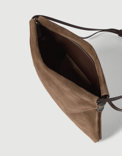 Brunello Cucinelli Borsa a Tracolla in Camoscio - Caramello