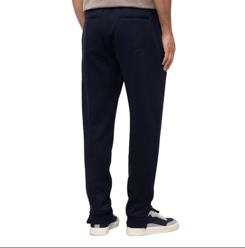 Pantalone Jogger in Cotone, Cashmere e Seta - Cobalto
