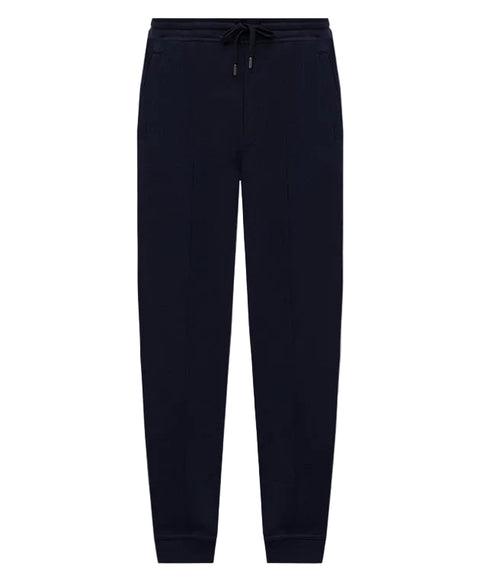 Pantalone Jogger in Cotone, Cashmere e Seta - Cobalto
