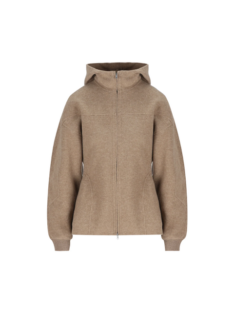 Max Mara Sfilata Felpa con Cappuccio - Cacha Scuro Melange
