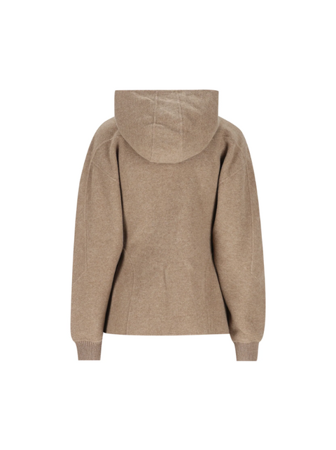 Max Mara Sfilata Felpa con Cappuccio - Cacha Scuro Melange