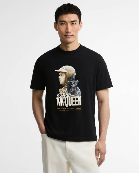 Barbour SMQ Rainey Graphic T-Shirt uomo nera - fronte